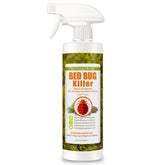 EcoRaider bed bug killer spray bottle shows fast on-contact action.