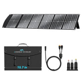 Ecosonique Technology 100W foldable panel folded for compact travel and ready storage.