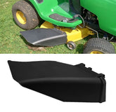 ECOTRIC discharge chute kit close-up showing shield design for safer mowing.