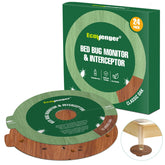 EcoVenger bed bug trap under furniture leg quietly monitors intruders.