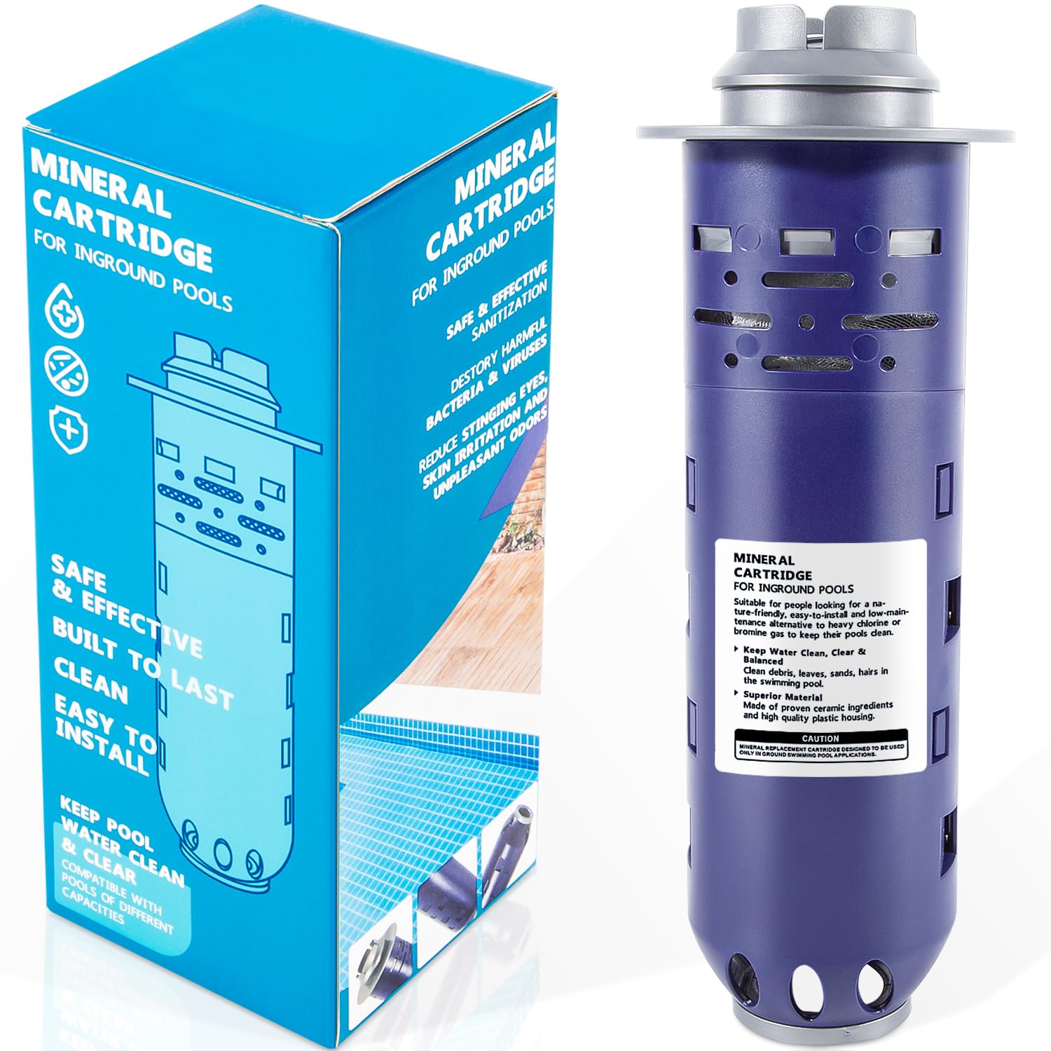 E-cowlboy mineral cartridge for Nature2 Duoclear 45 enhances pool clarity.