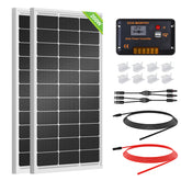 ECO-WORTHY two 100W mono solar panels mounted on roof for off-grid RV power