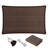 Eden's Decor shade sail with D-rings in brown for UV protection.