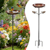 Edrifyah bird bath with copper disk helps keep water cleaner with less maintenance