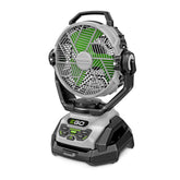 EGO Power+ FN1000 misting fan front view for compact cooling