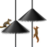 EHK 2-pack wide squirrel baffle on bird feeder pole protects feeders from raiders