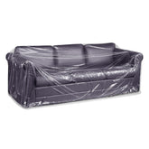 EHRGK plastic couch cover in clear material protecting a sofa from dust