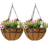 EIMQUVW 12-inch outdoor hanging planter with coco liner for patio display