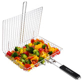 EISINLY portable grill basket in closed view, ideal for compact storage
