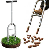 EKIORI manual lawn aerator with Step-to-Eject cores for faster, clog-free aeration.
