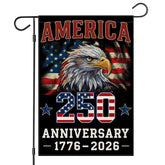 EKOREST 250th anniversary garden flag with Bald Eagle, ideal for outdoor yard decor