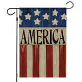 EKOREST 4th of July garden flag on a porch, bright and double-sided for festive yard display.