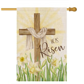 EKOREST Easter Cross flag 28x40 dual-sided for outdoor visibility.