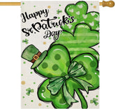EKOREST Happy St Patrick's Day house flag 28x40 for outdoor welcome.