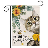 EKOREST Spring Cat Garden Flag with sunflowers adds cheerful curb appeal.