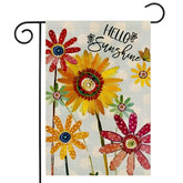EKOREST Spring Flowers garden flag showcases sunflowers and daisies for welcoming guests outdoors.