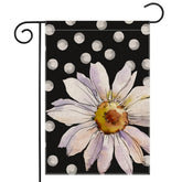EKOREST Spring Watercolor Daisy flag front view, brightens entryways and outdoor spaces.