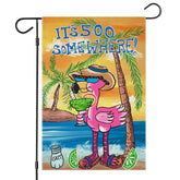 EKOREST summer garden flag with a beach flamingo brightening your yard