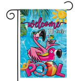 EKOREST summer pool flag with flamingo welcome brightens poolside spaces