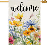 EKOREST Welcome Flowers flag with spring florals boosts outdoor curb appeal.