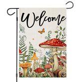 EKOREST Welcome Spring garden flag, 12x18 burlap, outdoor welcome visual