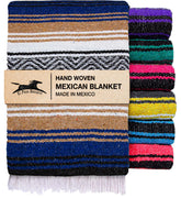 El Paso Designs Mexican Yoga Blanket in colorful serape weave for vibrant decor