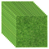 Elcoho fairy garden grass panel, 6x6 inches, durable and waterproof for dollhouse scenes.