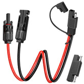 ELECTOP solar panel connector extension showing heavy-duty 10AWG copper wire for low loss.