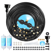 Eledom 85ft mister tubing and nozzles laid out for easy cooling setup