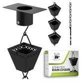 Elemental Eden rain chain kit with adapter extension for easy gutter installation