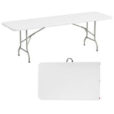 Elevon 8ft folding table top view showing a sturdy surface for indoor and outdoor dining