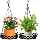 ELFULLY hanging planter in glossy black for stylish balcony decor and easy plant display.