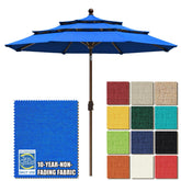 EliteShade royal blue umbrella full view offers spacious outdoor shade for patios