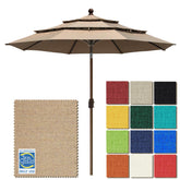 EliteShade 9ft umbrella top view shows Heather Beige fabric for broad shade.