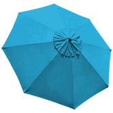 EliteShade 9ft canopy for eight-rib umbrella in sky blue with shade and style.