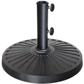 EliteShade umbrella base with concave radial pattern enhances stability on outdoor patios.