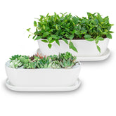 E-liu ceramic pot 11-inch front view with minimalist white glaze