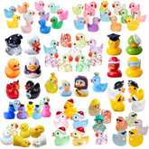 ElpizoFos mini resin ducks in vibrant colors for fairy gardens and desk decor.