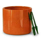 ÈMJÉ LUXE 6 inch ceramic planter no drainage hole for tidy indoor use.