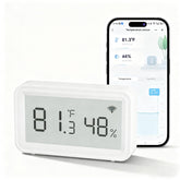 Emylo Smart WiFi Thermometer Display shows real-time temperature for quick room monitoring.