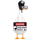 ENBOFID police goose outfit cap on a 23-inch goose for curb appeal