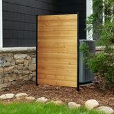 Enclo Fairmont cedar wood privacy screen front view adds natural privacy to outdoor spaces