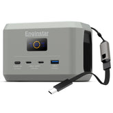 EnginStar E100 palm-sized power ideal for camping and on-the-go charging.