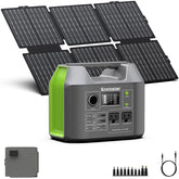 EnginStar portable solar generator powering smartphones during outdoor adventures.