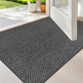 ENHASIV Ultra Thin Door Mat 17x29 in dark grey, low-profile entry for under doors.
