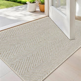 ENHASIV ultra-thin door mat khaki, front view, ideal under doors.