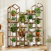 EnHomee plant stand for indoor/outdoor use with a tall, multi-tier display.