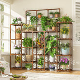EnHomee tall plant stand with open-frame design for airflow and light.