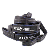 ENO Atlas suspension system straps enable quick, safe hammock setup between trees for camping.