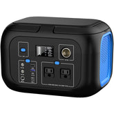 ENOFLO 600W power station front view powering home backup devices during outages.